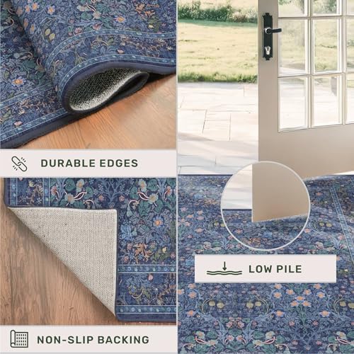 Dark Blue Washable 2x4 Entry Rug - Image 5