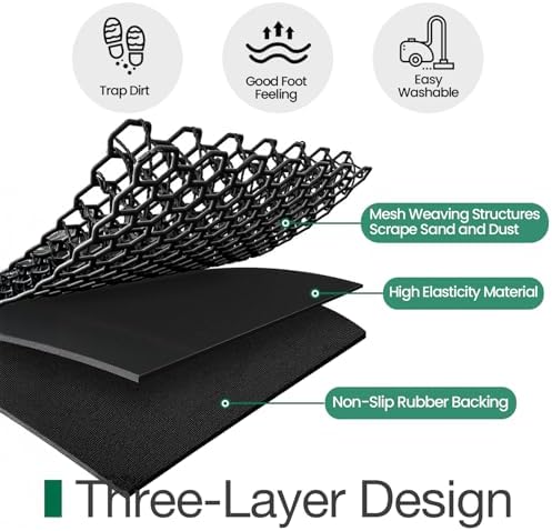 LUMI Outside Welcome Door Mat 32x47, Non-Slip Durable Rubber Easy Clean - Image 6