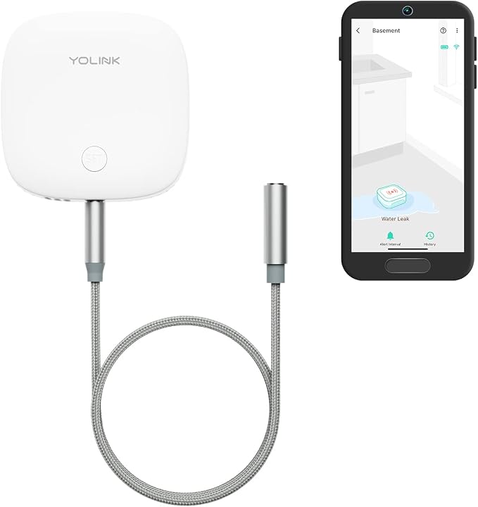 YoLink Water Leak Sensor 2, 1/4 Mile World's Longest Range Smart Home Water by YoLink