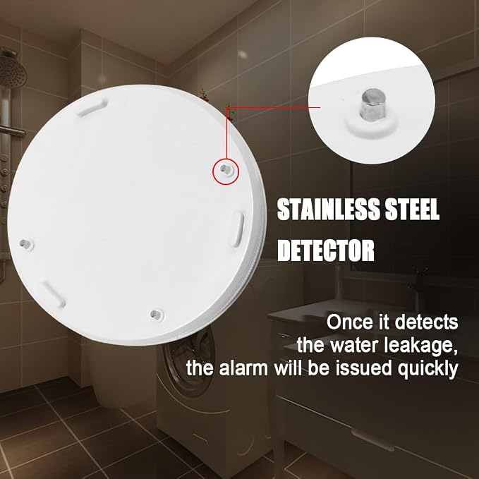 WER Water Leak Alarm Sensor, Battery Operated Leak Alert, 90dB Water Detector - Image 7