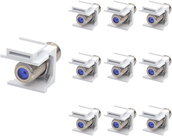 VCE Coax Keystone Jack Insert 3GHz Coaxial Cable Connector, F-Type RG6 Cable by VCE