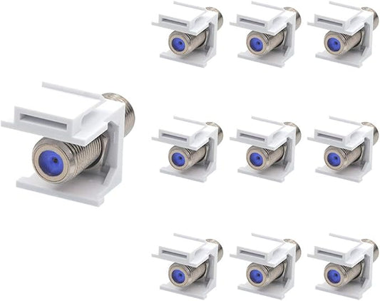 VCE Coax Keystone Jack Insert 3GHz Coaxial Cable Connector, F-Type RG6 Cable by VCE