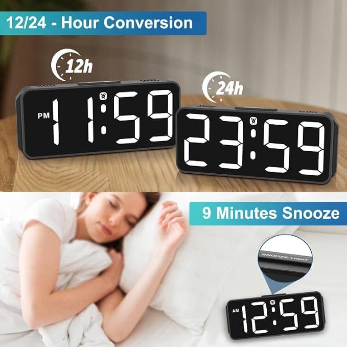 Peakeep Tiny Small Digital Alarm Clock Plug in - Image 6