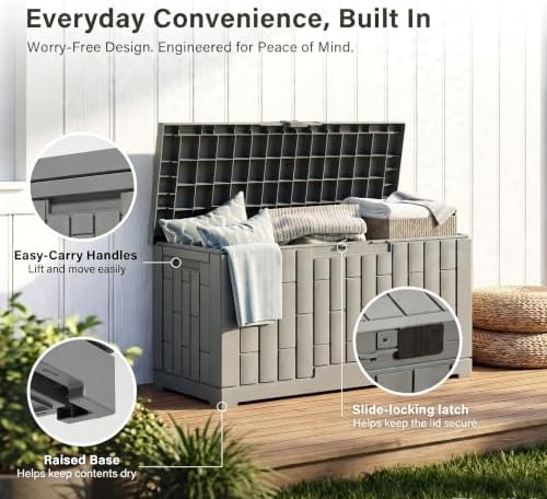 LAUSAINT HOME 60 Gallon Resin Deck Box, Package Delivery Box - Image 7