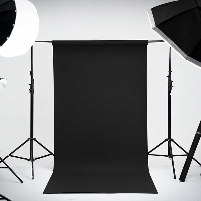 Kate Seamless Paper Backdrop Black Seamless Backdrop Paper Rolls - Image 2