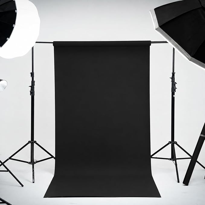 Kate Seamless Paper Backdrop Black Seamless Backdrop Paper Rolls - Image 2