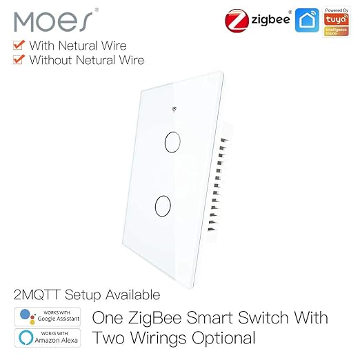 MOES ZigBee Smart Touch Wall Light Switch, Requires Tuya ZigBee Hub, No Neutral - Image 8