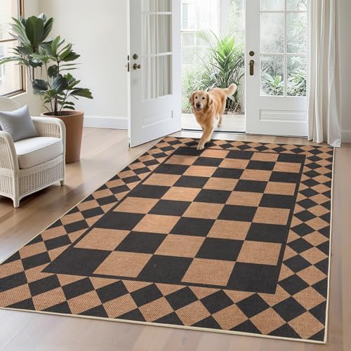GarveeHome Easy Jute Area Rug 5x7 Washable Rugs by GarveeHome