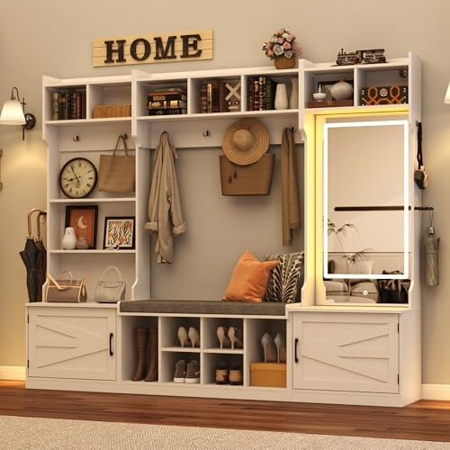 86.6''W Extra Large Farmhouse Hall Tree by chartustriable