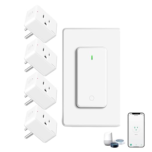 WiFi Plug with Switch, Compatible with Alexa and Google Home via Tuya, Compact by greencycle