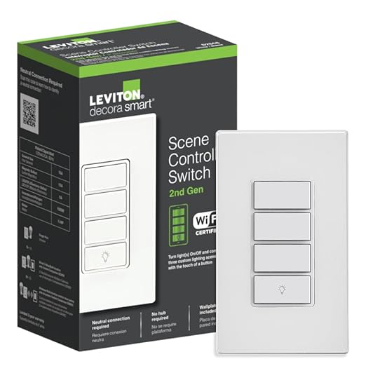 Leviton Decora Smart Controller Switch, Wi-Fi 2nd Gen, Neutral Wire Required by Leviton