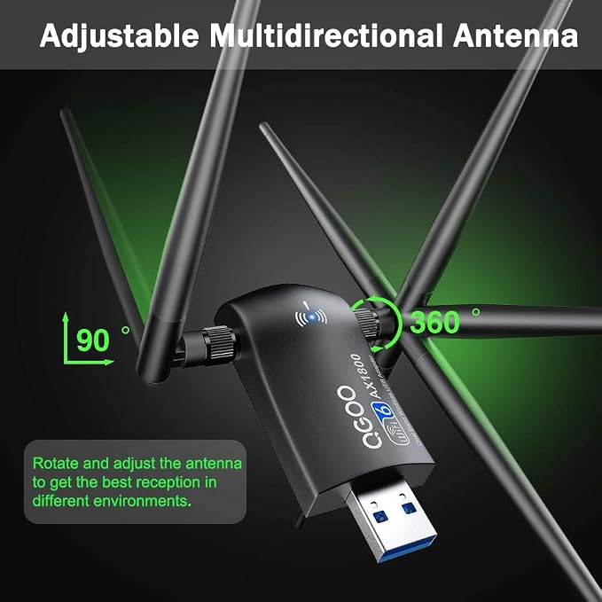 WiFi Adapter for Desktop PC：USB 3.0 AX1800 WiFi 6 Dongle 5Ghz/2.4Ghz Dual Band - Image 6