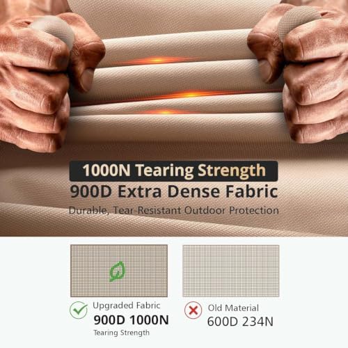 QH.HOME Fire Pit Cover Square 32", 900D Heavy Duty Fabric 100% Waterproof - Image 3