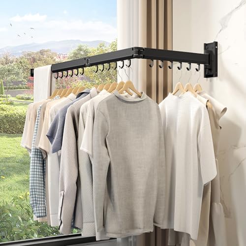Wall Mounted Tri-Fold Clothes Drying Rack, Heavy Duty Collapsible Laundry - Image 3