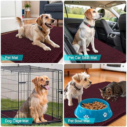 OLANLY Dog Door Mat for Muddy Paws 45x27, Super Absorbent Chenille Mud Mat - Image 7