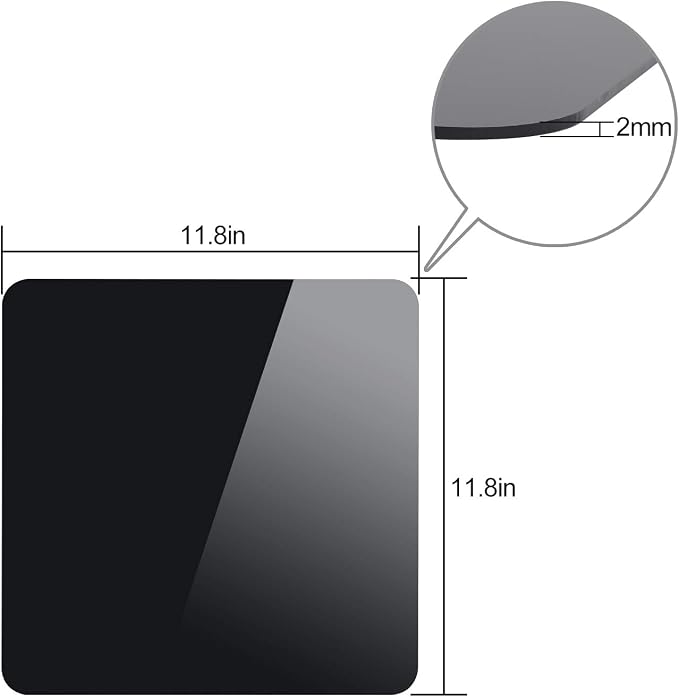 2 Packs 12 x 12 Inch Acrylic Black Reflective Display Table Riser - Image 3