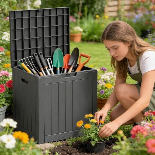 36 Gallon Resin Deck Box All Weather Outdoor Storage Box - Image 3