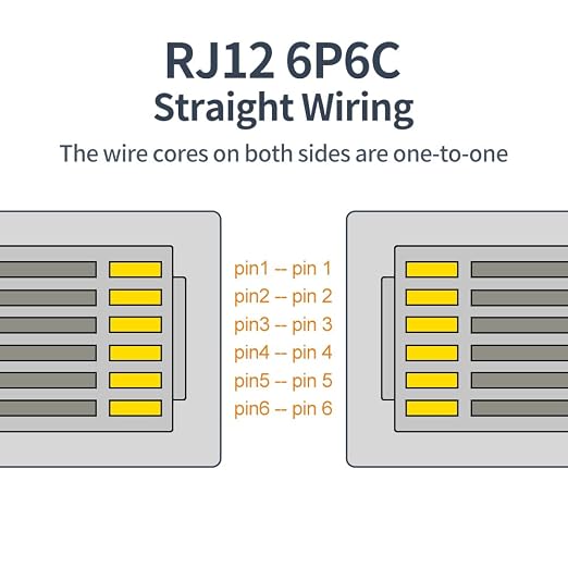 RJ12 Cable 10 feet Telephone Line Cord - Image 5