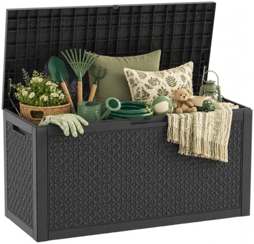 180 Gallon Outdoor Storage Box, Large Waterproof Patio Deck Box by ATMELT