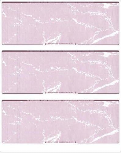 Business Voucher Check Stock - Computer Laser Checks - 3 Checks Per Page, 1000 Sheets/3000 Checks, Burgundy Marble