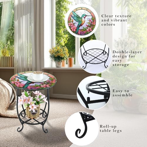 Cinnvoice Outdoor Side Table Small End Patio Porch Table - Image 4