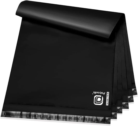 POLYSELLS 60000 pcs 14.5x19 Inches Black Bulk Poly Mailers Shipping Envelopes, Strong Adhesive Sealing, Waterproof and Tear-resistant Postal Mailing Bags for Clothing, Books, and Accessories in Pallet