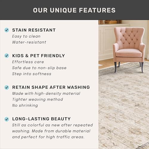 Beige Boho Bathroom Rug 2x7 - Image 5
