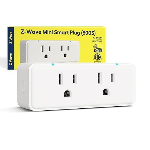 Minoston 800 Series Zwave Dual Outlet Plug, On/Off Z-Wave Repeater Switch by Minoston