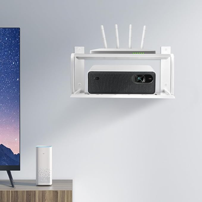 Tookie 2 Layers Projector Shelf, Wall Mount Double Floating Shelf Under TV - Image 8
