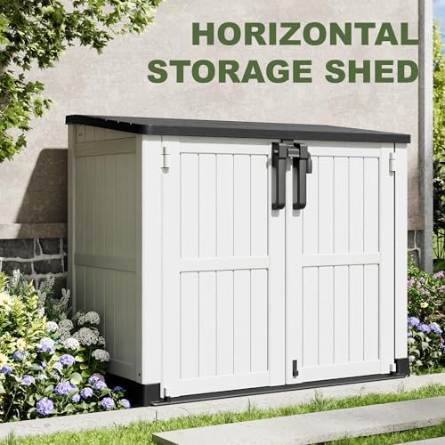 36 Cu Ft Resin Outdoor Storage Shed, Weatherproof Horizontal Outdoor Storage - Image 2