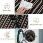 Striped Easy Jute Outdoor Patio Rug, 3x5 Washable Rugs - Image 5