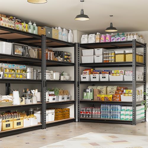 REIBII 4 Pack Storage Shelves, 5 Tier Heavy Duty Metal Garage Shelving - Image 2
