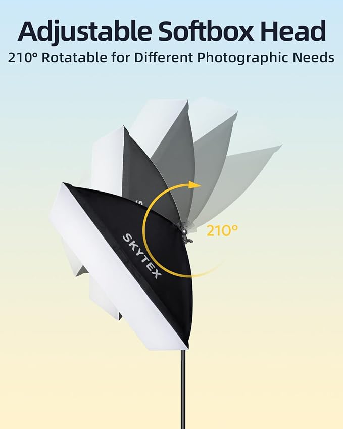 Skytex Softbox Lighting Kit 2Pack, 20x28in Soft Box |Upgrade 135W 2700-6400K - Image 5