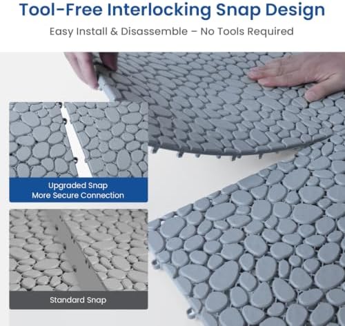 72 Pack Pebble Pattern Plastic Interlocking Deck Tiles - Image 3
