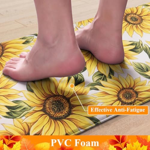 HEBE Fall Kitchen Rugs Set of 2, Anti Fatigue Kitchen Mats - Image 3