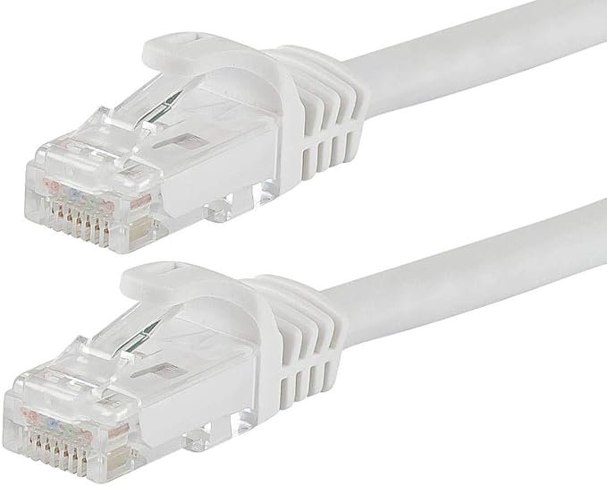 Monoprice Cat5e 50ft White Patch Cable UTP 24AWG 350MHz Pure Bare Copper by Monoprice