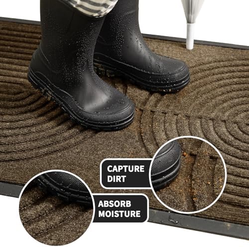 RORA Heavy Duty Door Mat Outside Entrance, Indoor Welcome Doormat 47x32 - Image 3