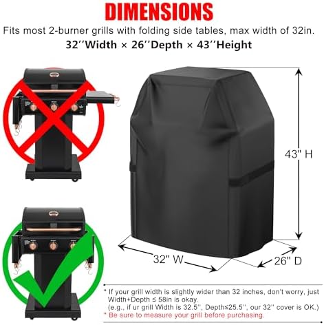 Grill Cover, 32 inch Heavy Duty BBQ Gas Grill Cover - Image 2