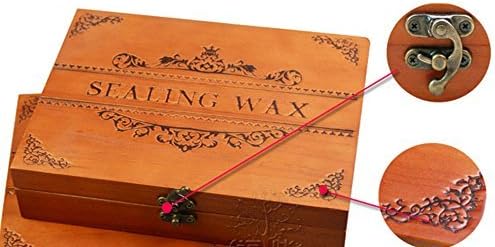 Vintage Alphabet Initial Q Wax Seal Sealing Stamp Sealing Wax Sticks Spoon Wood Box Set Classical Old-fashioned Antique Alphabet Invitation Package Seal Wax Stamp Box Kit