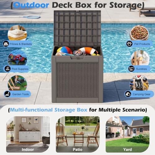 Outdoor Storage Box Waterproof, 32 Gallon Deck Box - Image 3