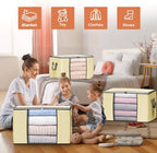 90L Large Storage Bags, 6 Pack Clothes Storage Bins Closet Organizers - Image 3