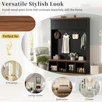 Quarte Elegant Wood-Grain Hall Tree - Image 7