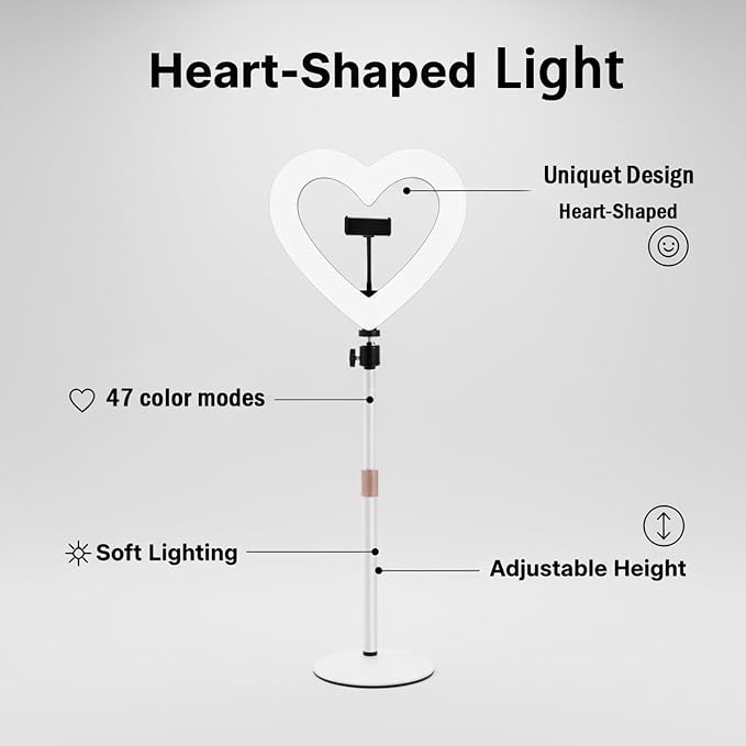 Ring Light for Desk, Heart Tabletop Light - Image 2