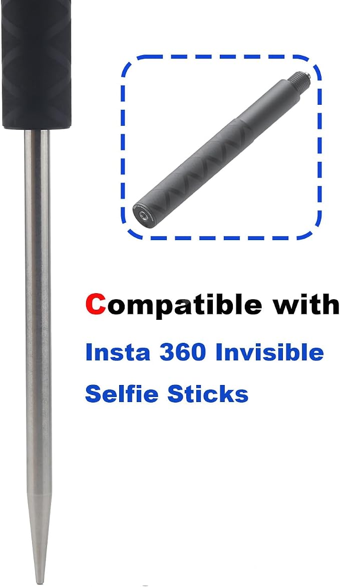 Camera Ground Spike for Monopod Selfie Stick, 1/4-20 Screw Staniless Steel - Image 3