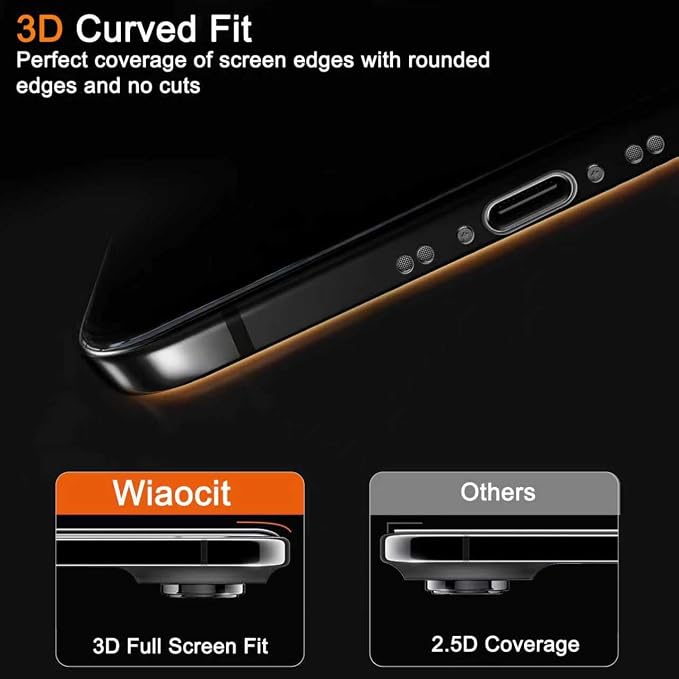 Wiaocit 3 Pack Tempered Glass Screen Protector - Image 5