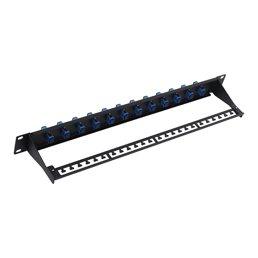 1U Fiber Patch Panel with 12 SC UPC Single Mode Fiber Optic Couplers Singlemode by FiberOpticalAccessories