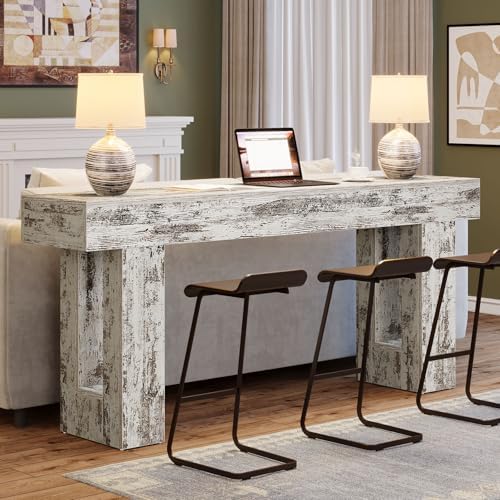 Tribesigns 63-Inch Long Console Table, Farmhouse Wooden Sofa Table Behind The - Image 5