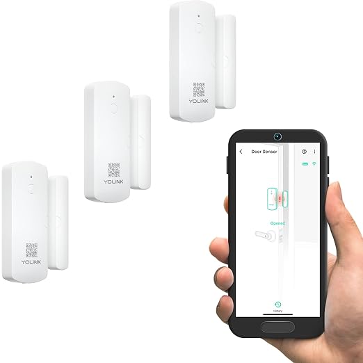 YoLink LoRa Smart Door & Window Sensor 3-Pack: Door Left-Open Reminders by YoLink