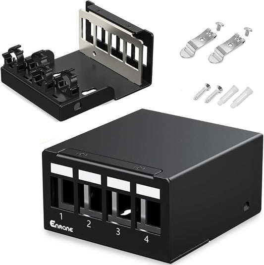 4 Port Patch Panel Blank Keystone Patch Panel UTP&STP Compatible by Enmane