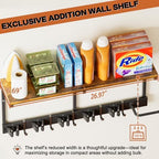 Broom Holder Wall Mount with Cleaning Supplies Organizer, Laundry Room - Image 3